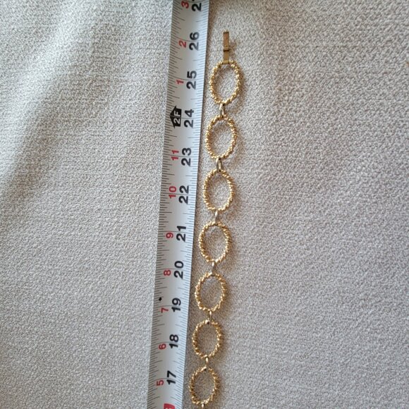 VINTAGE CROWN TRIFARI GOLD OVAL ROPE LOOPS NECKLACE - Picture 5 of 5